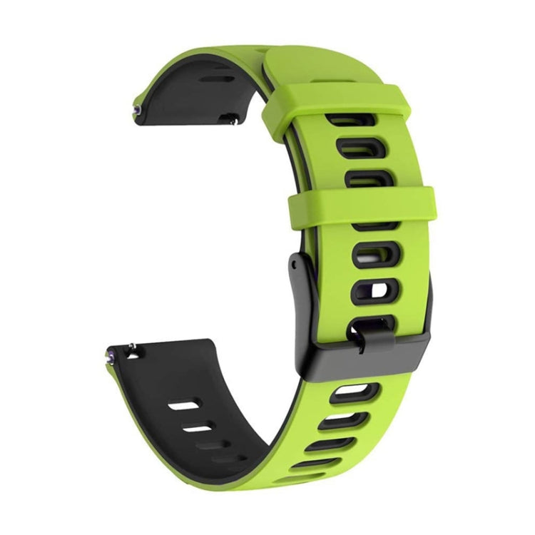 Universal Two-color Silicone Replacement Strap Watchband, 22mm For Xiaomi Haylou RT RS3 LS04 / LS05S, 20mm For Garmin Vivoactive 3 / Venu, 22mm For Garmin Vivoactive 4 / Venu 2 – Durable Build, Easy to Use 22mm For Garmin Vivoactive 4 Venu 2 Green Black