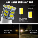 1 Pair E0052 9-14V 1156-54SMD-2835 6000K 1080LM White Light Car Decoding Turn Signal Reversing Light, E0052 – Waterproof, Ultra-thin