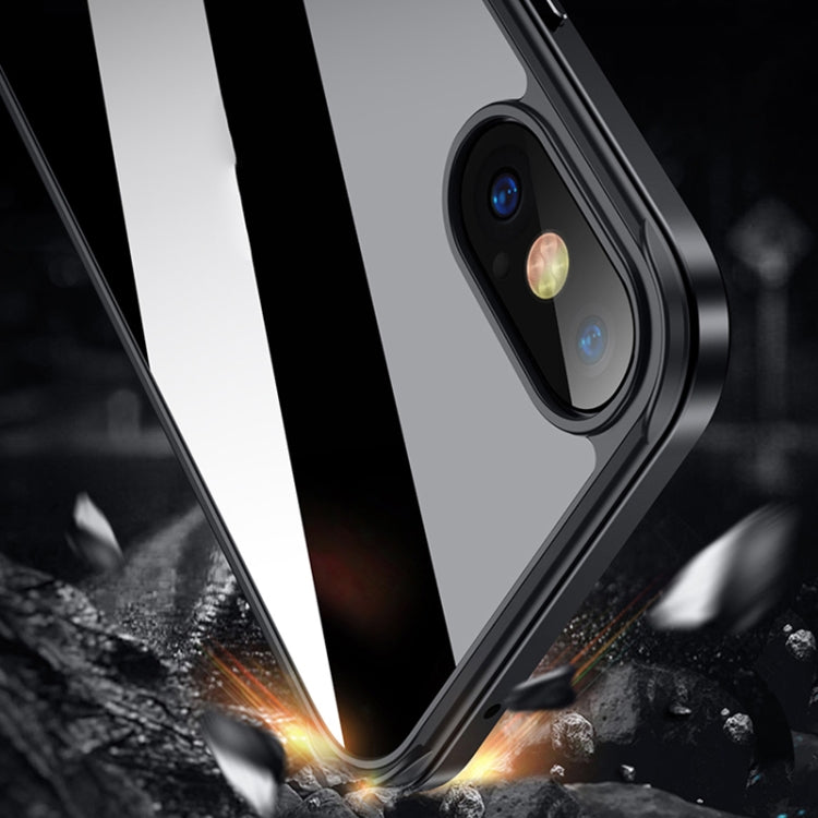 Shockproof Aviation Aluminum Metal Frame + Nano Glass + TPU Protective Case – Shockproof, TPU, For iPhone XR, For iPhone XS Max