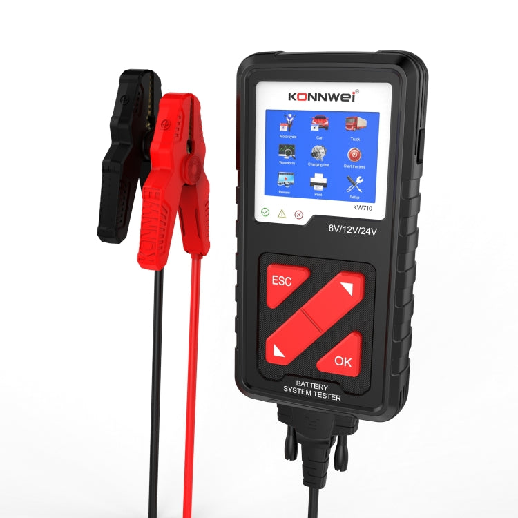 KONNWEI KW710 Car 3.2 inch 6V-24V Lead-acid Battery Tester Support 13 Languages, KW710 KW710