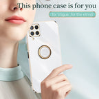 XINLI Straight Edge 6D Electroplate TPU Phone Case with Ring Holder, For Samsung Galaxy A22 4G, For Samsung Galaxy A72 5G, For Samsung Galaxy A82 5G, For Samsung Galaxy A52 5G