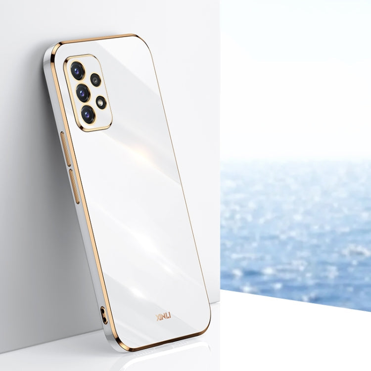 XINLI Straight Edge 6D Electroplate TPU Phone Case – TPU, For Samsung Galaxy A22 4G, For Samsung Galaxy A52 5G, For Samsung Galaxy A72 5G, For Samsung Galaxy A82 5G For Samsung Galaxy A52 5G White