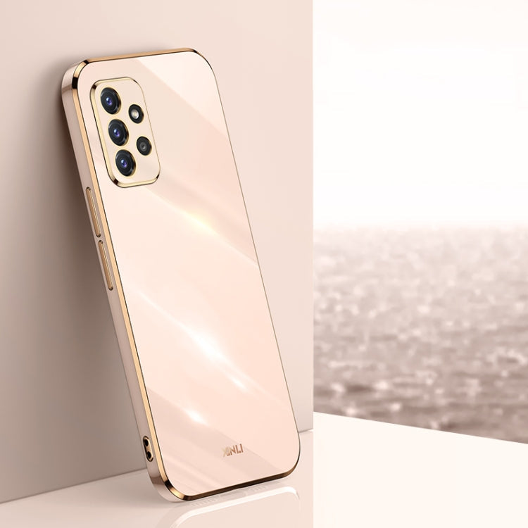 XINLI Straight Edge 6D Electroplate TPU Phone Case – TPU, For Samsung Galaxy A22 4G, For Samsung Galaxy A52 5G, For Samsung Galaxy A72 5G, For Samsung Galaxy A82 5G For Samsung Galaxy A72 5G Pink