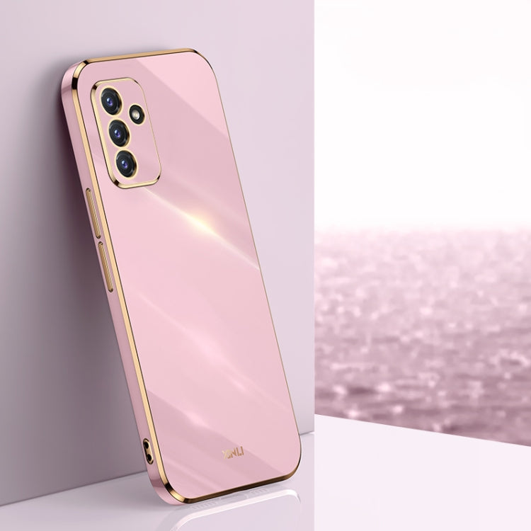 XINLI Straight Edge 6D Electroplate TPU Phone Case – TPU, For Samsung Galaxy A22 4G, For Samsung Galaxy A52 5G, For Samsung Galaxy A72 5G, For Samsung Galaxy A82 5G For Samsung Galaxy A82 5G Cherry Purple