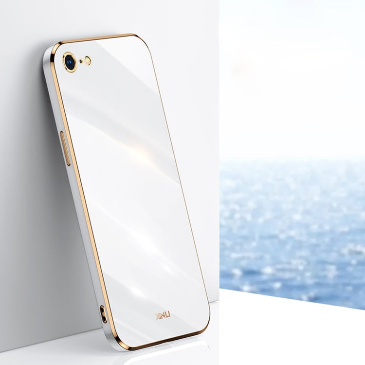 XINLI Straight Edge 6D Electroplate TPU Phone Case, For iPhone 6 / 6s, For iPhone 6 Plus / 6s Plus, For iPhone SE 2022 / SE 2020 / 8 / 7 For iPhone 6 6s White