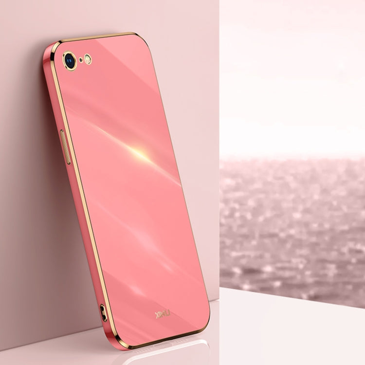 XINLI Straight Edge 6D Electroplate TPU Phone Case, For iPhone 6 / 6s, For iPhone 6 Plus / 6s Plus, For iPhone SE 2022 / SE 2020 / 8 / 7 For iPhone 6 Plus 6s Plus Hawthorn Red