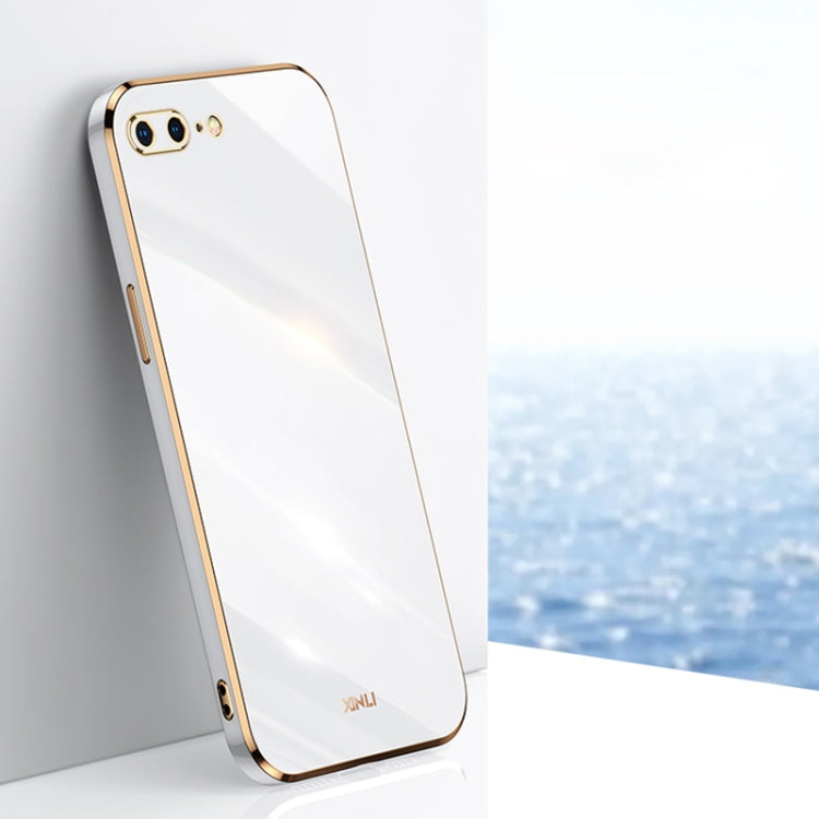 XINLI Straight Edge 6D Electroplate TPU Phone Case – TPU, For iPhone XS Max, For iPhone 8 Plus / 7 Plus, For iPhone 12 Pro For iPhone 8 Plus 7 Plus White