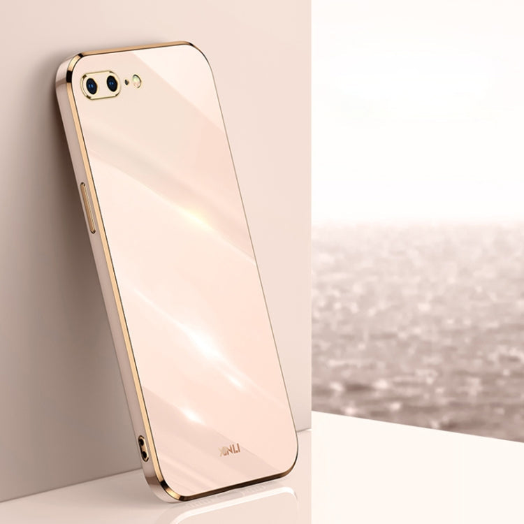 XINLI Straight Edge 6D Electroplate TPU Phone Case – TPU, For iPhone XS Max, For iPhone 8 Plus / 7 Plus, For iPhone 12 Pro For iPhone 8 Plus 7 Plus Pink