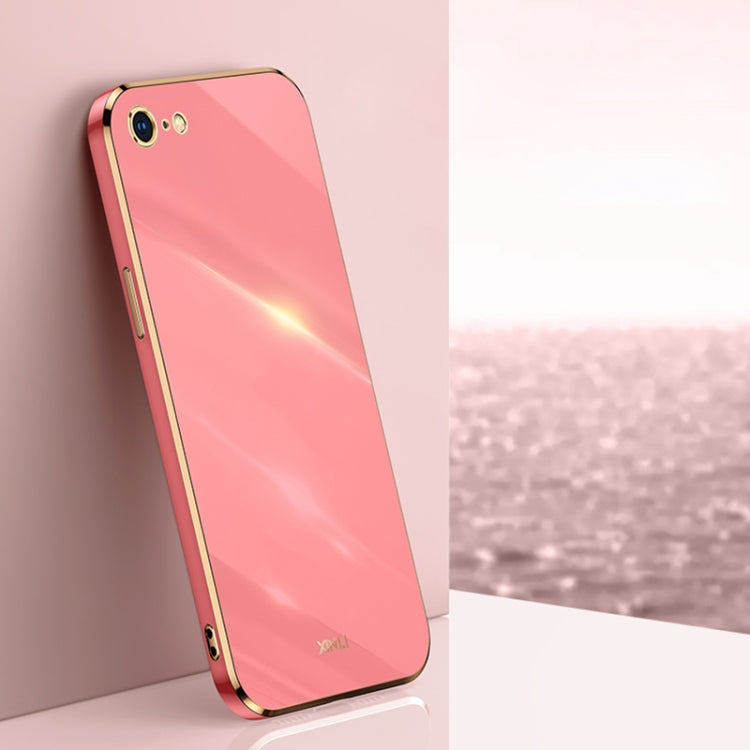 XINLI Straight Edge 6D Electroplate TPU Phone Case, For iPhone 6 / 6s, For iPhone 6 Plus / 6s Plus, For iPhone SE 2022 / SE 2020 / 8 / 7 For iPhone SE 2022 SE 2020 8 7 Hawthorn Red