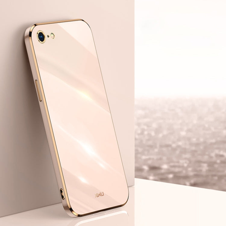 XINLI Straight Edge 6D Electroplate TPU Phone Case, For iPhone 6 / 6s, For iPhone 6 Plus / 6s Plus, For iPhone SE 2022 / SE 2020 / 8 / 7 For iPhone SE 2022 SE 2020 8 7 Pink