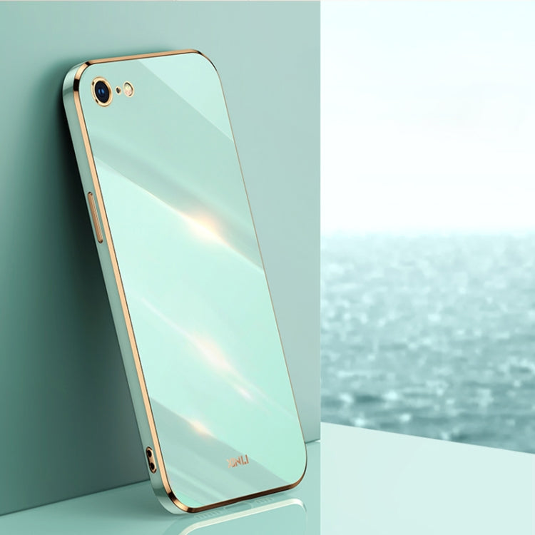 XINLI Straight Edge 6D Electroplate TPU Phone Case, For iPhone 6 / 6s, For iPhone 6 Plus / 6s Plus, For iPhone SE 2022 / SE 2020 / 8 / 7 For iPhone SE 2022 SE 2020 8 7 Mint Green