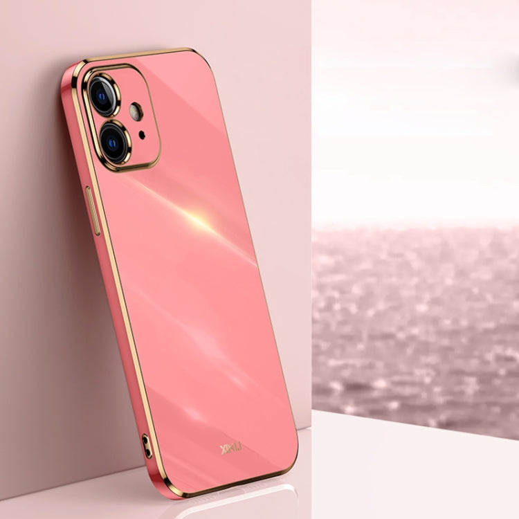 XINLI Straight Edge 6D Electroplate TPU Phone Case, For iPhone 11, For iPhone 11 Pro, For iPhone 11 Pro Max For iPhone 11 Hawthorn Red