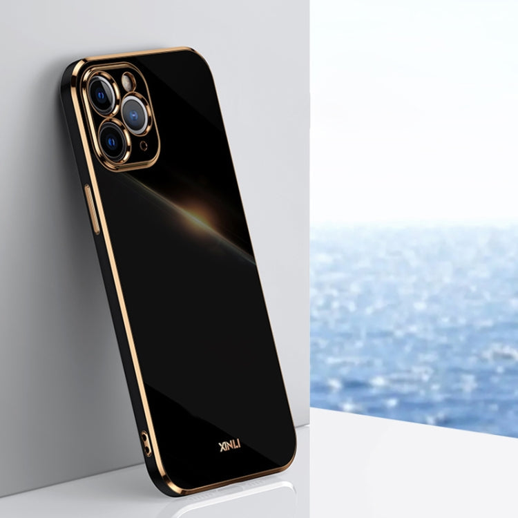 XINLI Straight Edge 6D Electroplate TPU Phone Case, For iPhone 11, For iPhone 11 Pro, For iPhone 11 Pro Max For iPhone 11 Pro Black