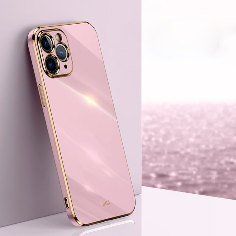 XINLI Straight Edge 6D Electroplate TPU Phone Case, For iPhone 11, For iPhone 11 Pro, For iPhone 11 Pro Max For iPhone 11 Pro Cherry Purple