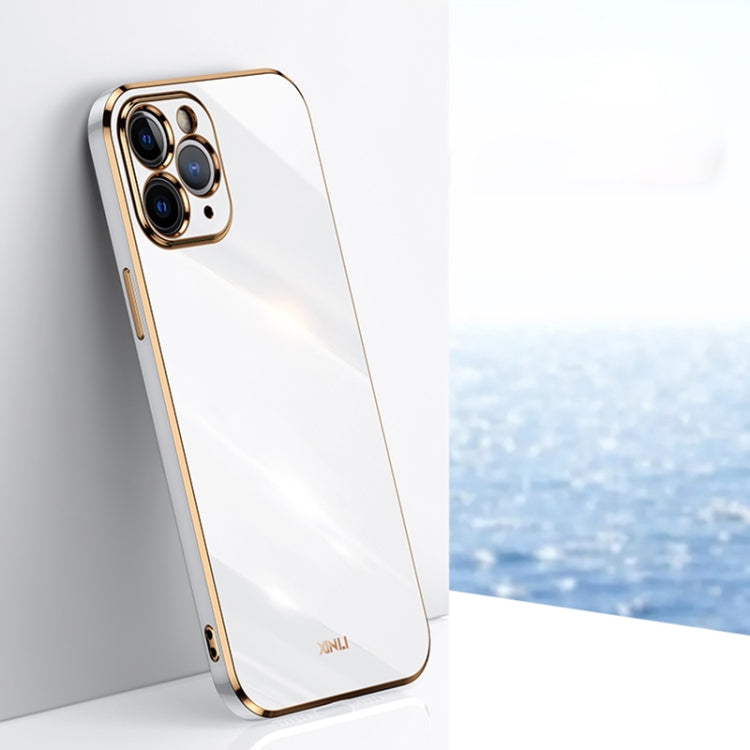 XINLI Straight Edge 6D Electroplate TPU Phone Case, For iPhone 11, For iPhone 11 Pro, For iPhone 11 Pro Max For iPhone 11 Pro White