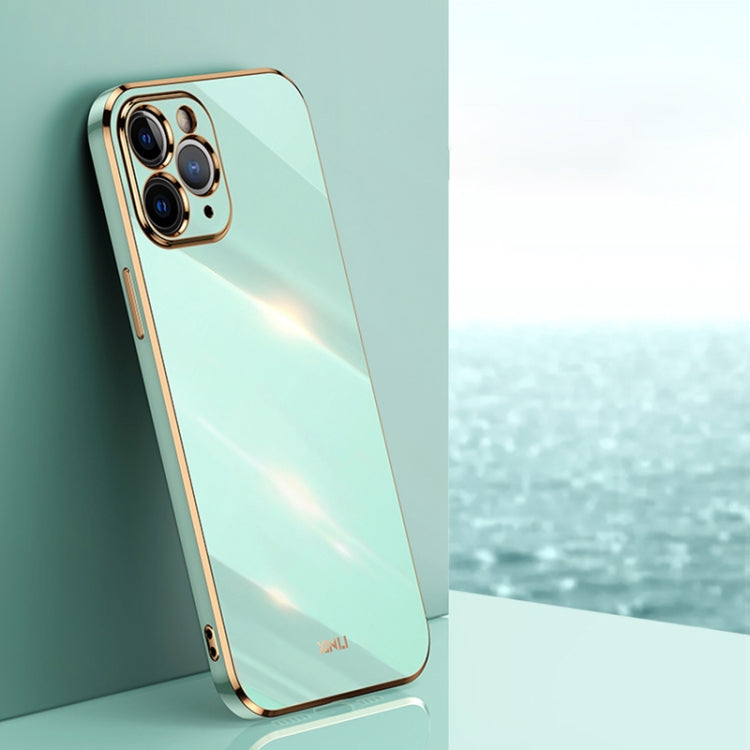 XINLI Straight Edge 6D Electroplate TPU Phone Case, For iPhone 11, For iPhone 11 Pro, For iPhone 11 Pro Max For iPhone 11 Pro Mint Green