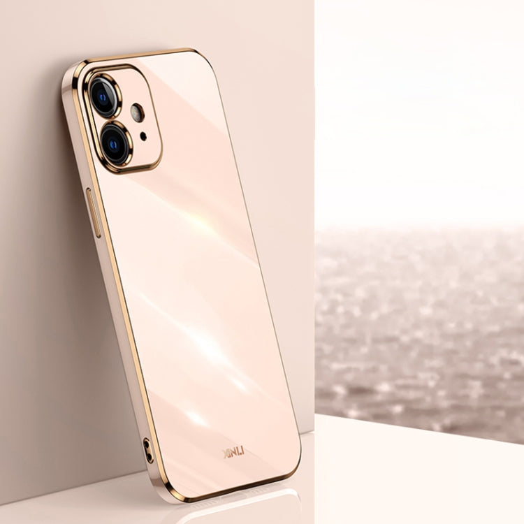 XINLI Straight Edge 6D Electroplate TPU Phone Case, For iPhone 12, For iPhone 12 mini, For iPhone 12 Pro Max For iPhone 12 mini Pink