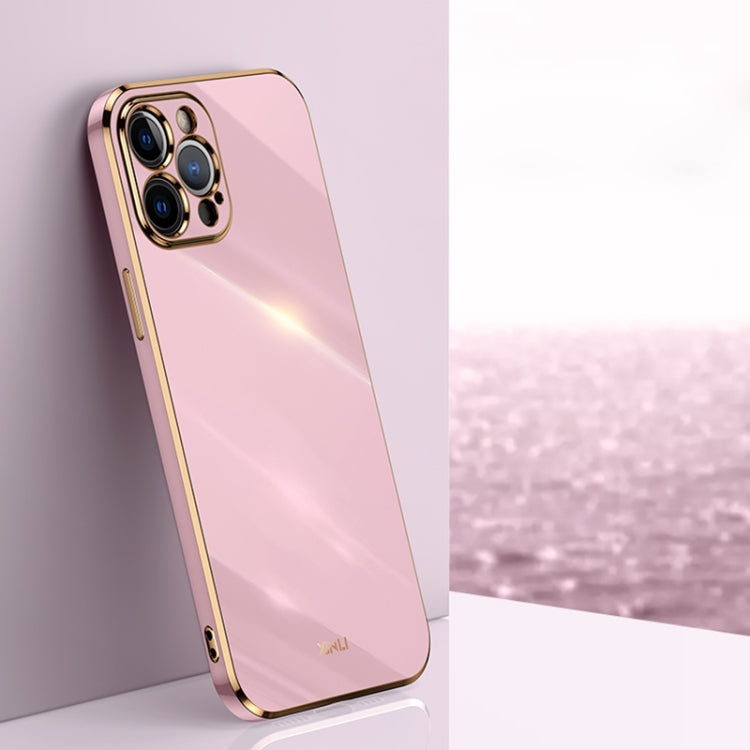 XINLI Straight Edge 6D Electroplate TPU Phone Case, For iPhone 12, For iPhone 12 mini, For iPhone 12 Pro Max For iPhone 12 Pro Max Cherry Purple
