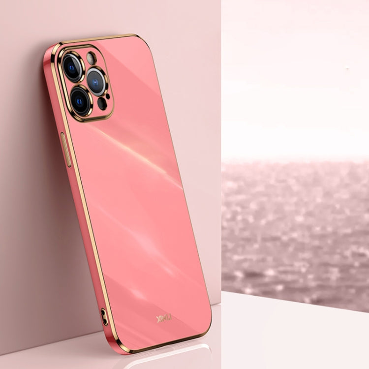 XINLI Straight Edge 6D Electroplate TPU Phone Case, For iPhone 12, For iPhone 12 mini, For iPhone 12 Pro Max For iPhone 12 Pro Max Hawthorn Red