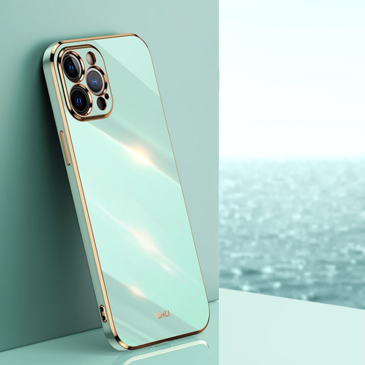 XINLI Straight Edge 6D Electroplate TPU Phone Case, For iPhone 12, For iPhone 12 mini, For iPhone 12 Pro Max For iPhone 12 Pro Max Mint Green