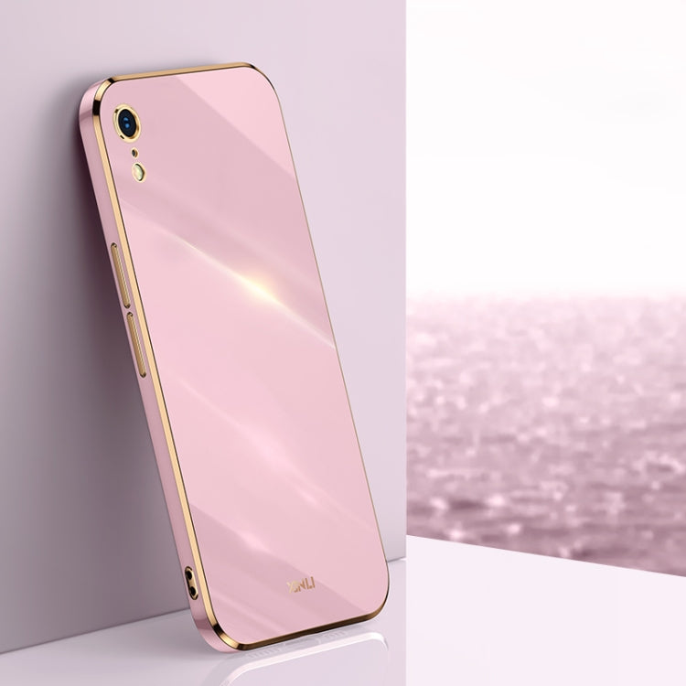 XINLI Straight Edge 6D Electroplate TPU Phone Case, For iPhone X, For iPhone XR, For iPhone XS For iPhone XR Cherry Purple