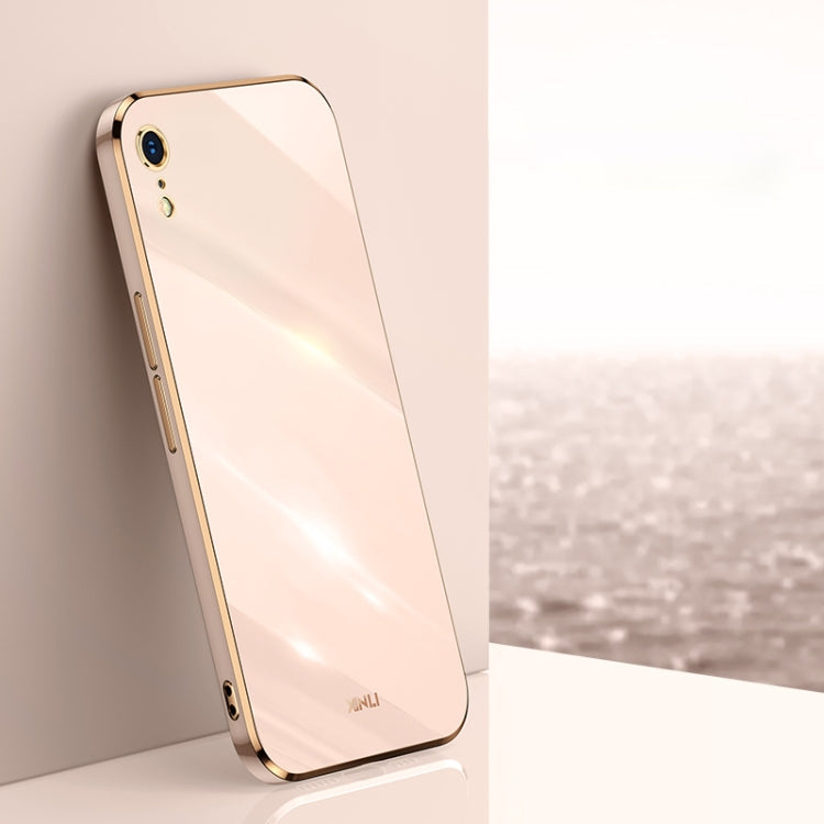 XINLI Straight Edge 6D Electroplate TPU Phone Case, For iPhone X, For iPhone XR, For iPhone XS For iPhone XR Pink