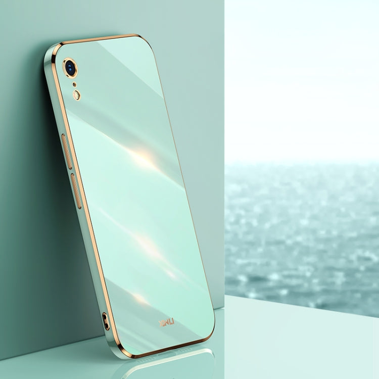 XINLI Straight Edge 6D Electroplate TPU Phone Case, For iPhone X, For iPhone XR, For iPhone XS For iPhone XR Mint Green