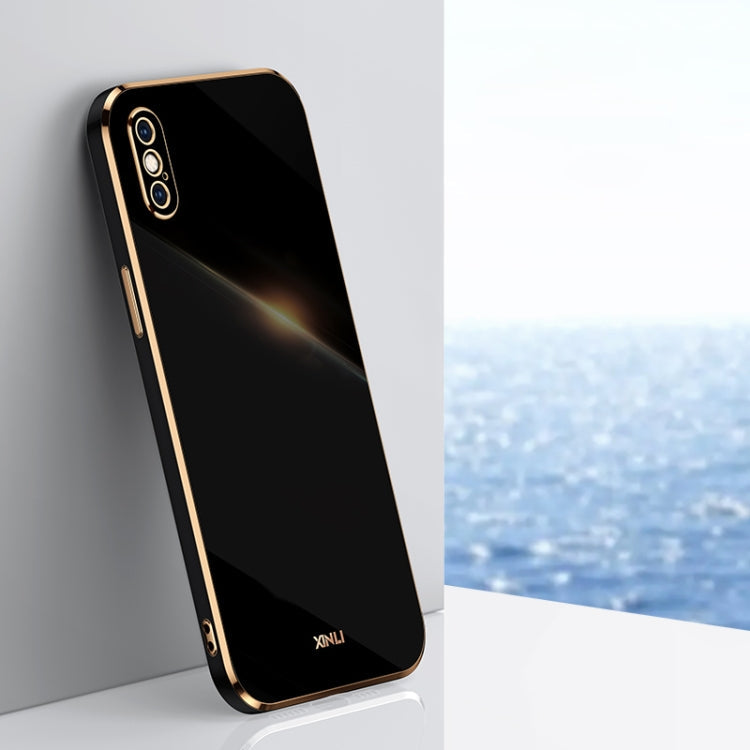 XINLI Straight Edge 6D Electroplate TPU Phone Case, For iPhone XS Max, For iPhone 8 Plus / 7 Plus, For iPhone 12 Pro For iPhone XS Max Black