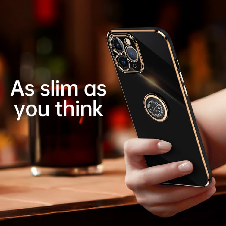 XINLI Phone Case – Straight Edge 6D Electroplate TPU Phone Case with Ring Holder, For... (iPhone 11 Pro Max)