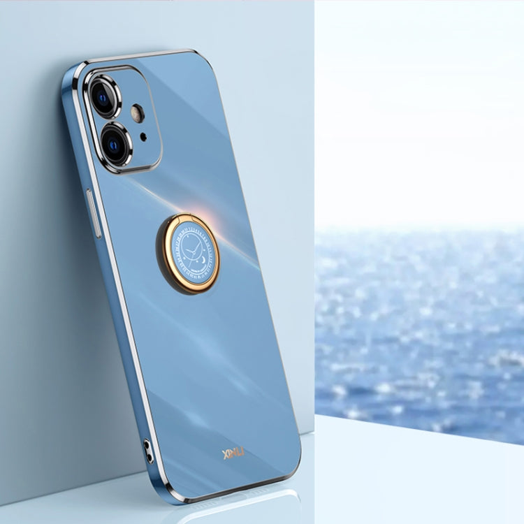XINLI Phone Case – Straight Edge 6D Electroplate TPU Phone Case with Ring Holder, For... (iPhone 11 Pro Max) For iPhone 12 Celestial Blue