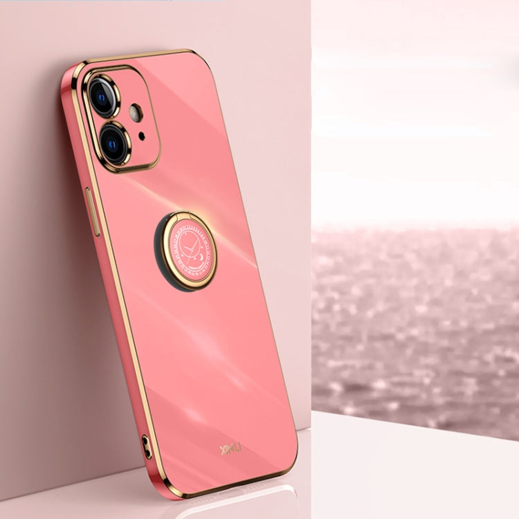XINLI Phone Case – Straight Edge 6D Electroplate TPU Phone Case with Ring Holder, For... (iPhone 11 Pro Max) For iPhone 12 Hawthorn Red