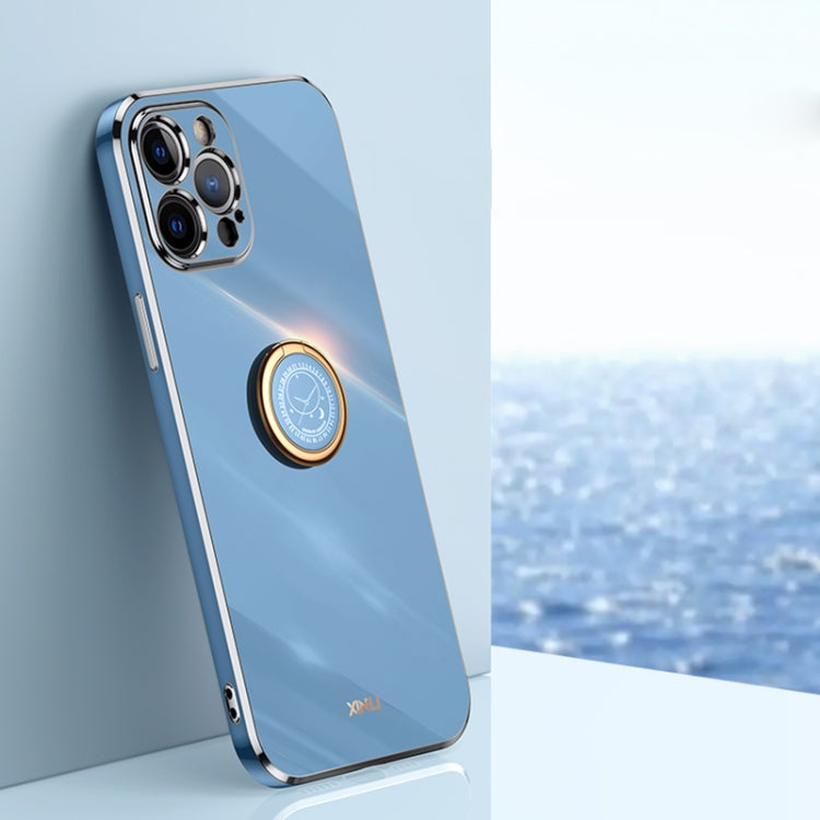 XINLI Phone Case – Straight Edge 6D Electroplate TPU Phone Case with Ring Holder, For... (iPhone 12 Pro) For iPhone 12 Pro Celestial Blue