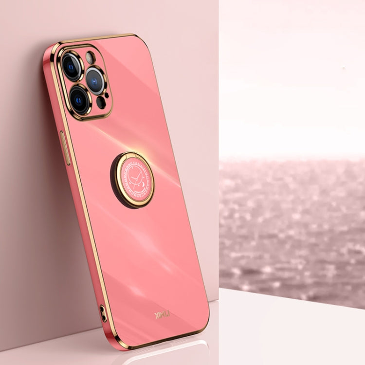XINLI Phone Case – Straight Edge 6D Electroplate TPU Phone Case with Ring Holder, For... (iPhone 12 Pro) For iPhone 12 Pro Hawthorn Red