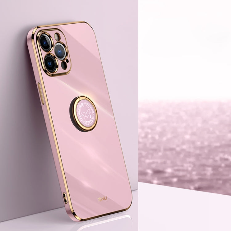 XINLI Phone Case – Straight Edge 6D Electroplate TPU Phone Case with Ring Holder, For... (iPhone 12 Pro) For iPhone 12 Pro Max Cherry Purple