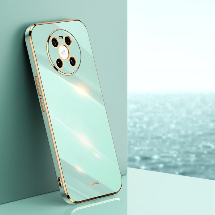 XINLI Straight Edge 6D Electroplate TPU Phone Case – TPU, For Huawei Mate 30, For Huawei Mate 30 Pro, For Huawei Mate 40 For Huawei Mate 40 Mint Green