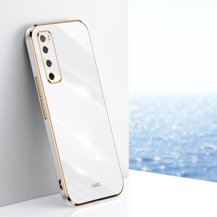 XINLI Straight Edge 6D Electroplate TPU Phone Case – TPU, For Huawei nova 7 5G, For Huawei nova 7 Pro 5G, For Huawei nova 7 SE For Huawei nova 7 5G White