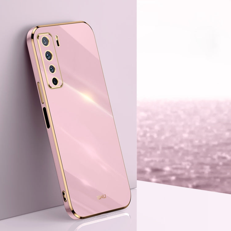 XINLI Straight Edge 6D Electroplate TPU Phone Case – TPU, For Huawei nova 7 5G, For Huawei nova 7 Pro 5G, For Huawei nova 7 SE For Huawei nova 7 SE Cherry Purple