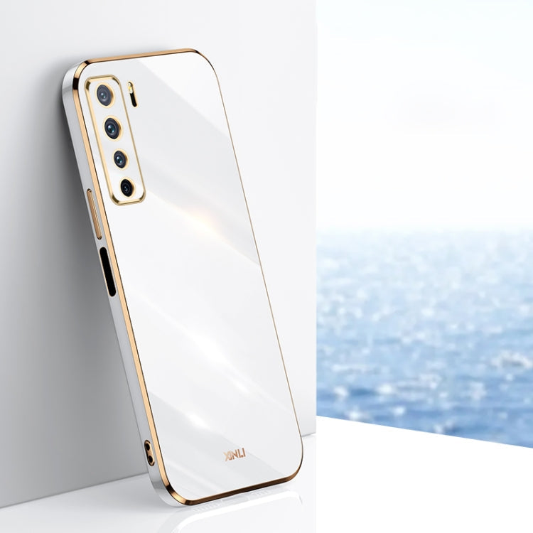 XINLI Straight Edge 6D Electroplate TPU Phone Case – TPU, For Huawei nova 7 5G, For Huawei nova 7 Pro 5G, For Huawei nova 7 SE For Huawei nova 7 SE White