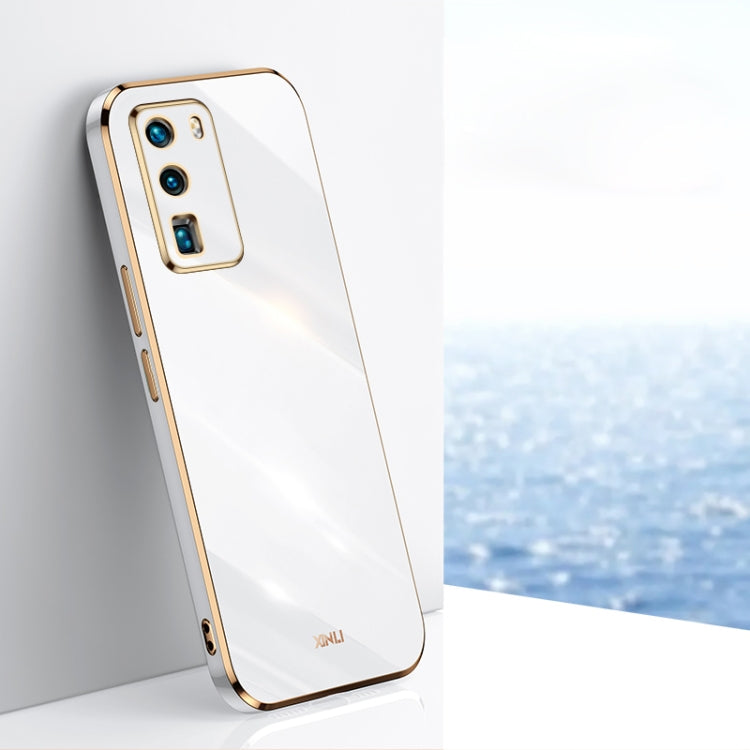 XINLI Straight Edge 6D Electroplate TPU Phone Case – TPU, For Huawei P30 Pro, For Huawei P30 Lite, For Huawei P40 For Huawei P40 White