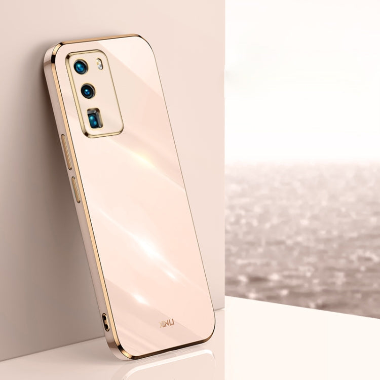 XINLI Straight Edge 6D Electroplate TPU Phone Case – TPU, For Huawei P30 Pro, For Huawei P30 Lite, For Huawei P40 For Huawei P40 Pink