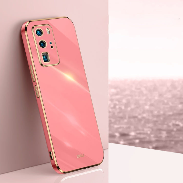 XINLI Straight Edge 6D Electroplate TPU Phone Case – TPU, For Huawei P40 Pro, For Honor 20, For Honor 20 Pro For Huawei P40 Pro Hawthorn Red