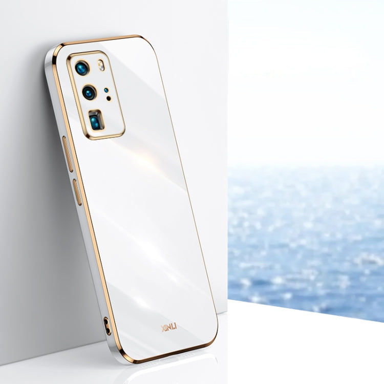 XINLI Straight Edge 6D Electroplate TPU Phone Case – TPU, For Huawei P40 Pro, For Honor 20, For Honor 20 Pro For Huawei P40 Pro White