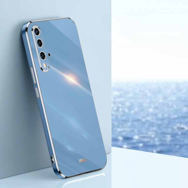 XINLI Straight Edge 6D Electroplate TPU Phone Case – TPU, For Huawei P40 Pro, For Honor 20, For Honor 20 Pro For Honor 20 Celestial Blue
