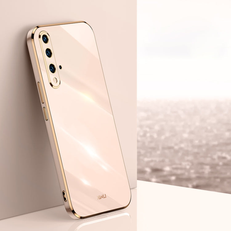 XINLI Straight Edge 6D Electroplate TPU Phone Case – TPU, For Huawei P40 Pro, For Honor 20, For Honor 20 Pro For Honor 20 Pink