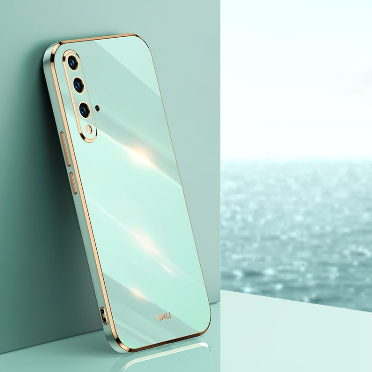XINLI Straight Edge 6D Electroplate TPU Phone Case – TPU, For Huawei P40 Pro, For Honor 20, For Honor 20 Pro For Honor 20 Mint Green