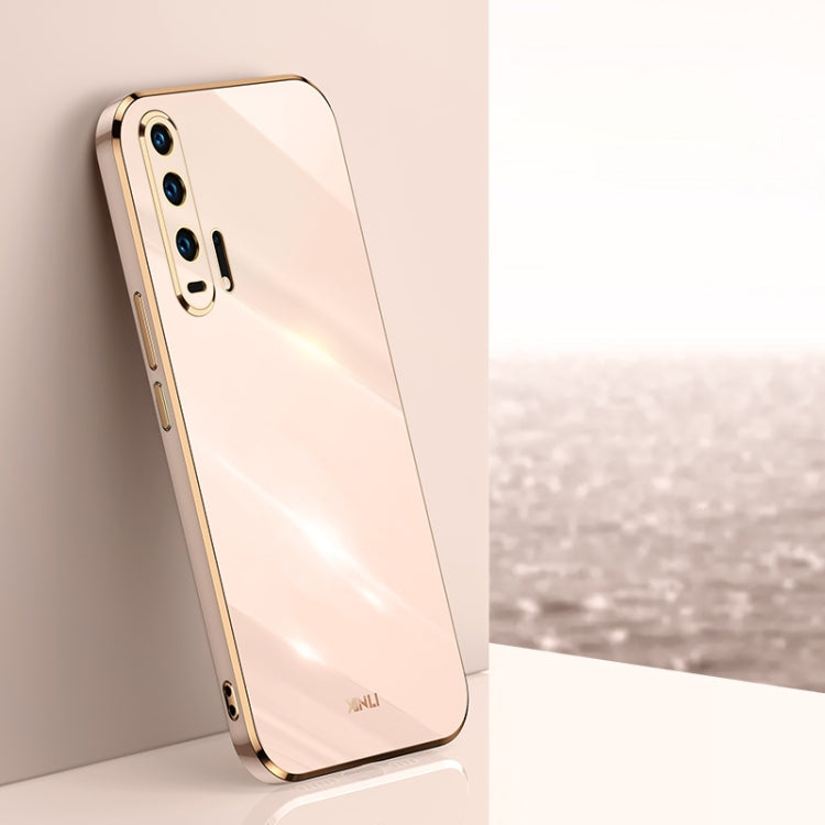 XINLI Straight Edge 6D Electroplate TPU Phone Case – TPU, For Huawei P40 Pro, For Honor 20, For Honor 20 Pro For Honor 20 Pro Pink