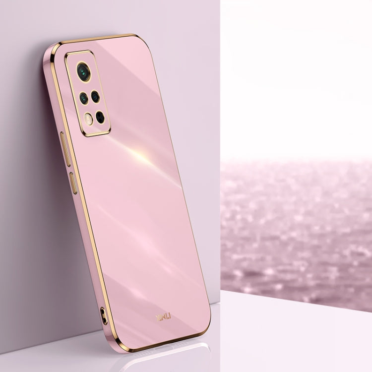 XINLI Straight Edge 6D Electroplate TPU Phone Case – TPU, For Honor V40 5G, For Honor X10 5G, For Huawei nova 8 5G, For Honor 50 For Honor V40 5G Cherry Purple