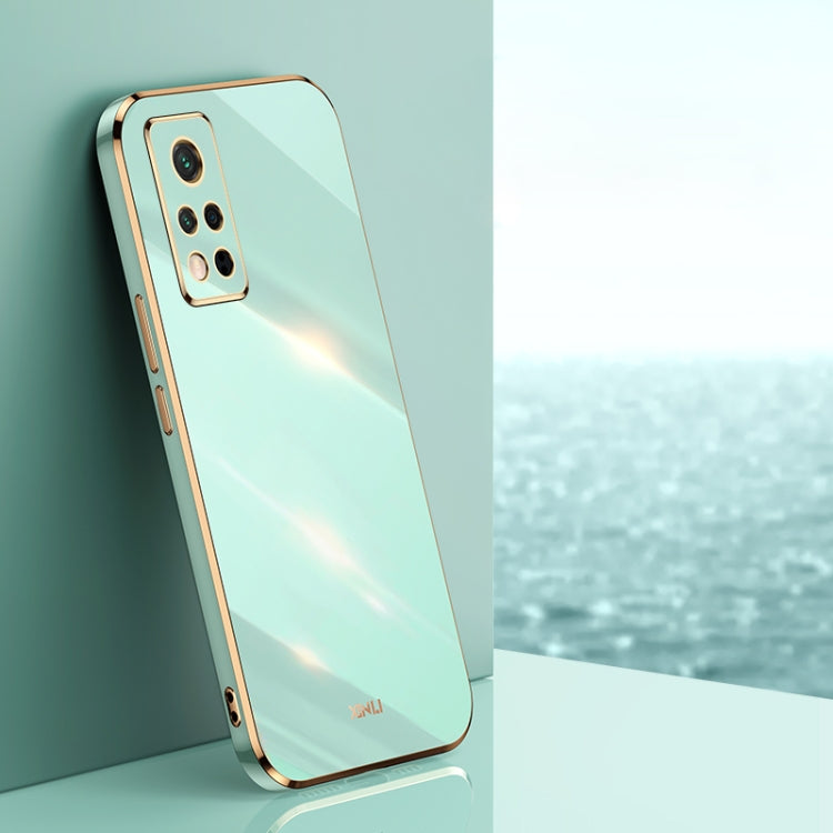 XINLI Straight Edge 6D Electroplate TPU Phone Case – TPU, For Honor V40 5G, For Honor X10 5G, For Huawei nova 8 5G, For Honor 50 For Honor V40 5G Mint Green