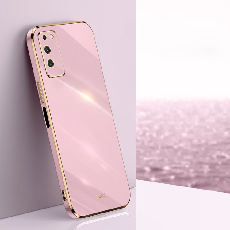 XINLI Straight Edge 6D Electroplate TPU Phone Case – TPU, For Honor V40 5G, For Honor X10 5G, For Huawei nova 8 5G, For Honor 50 For Honor X10 5G Cherry Purple