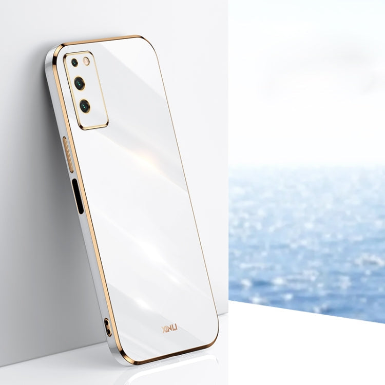 XINLI Straight Edge 6D Electroplate TPU Phone Case – TPU, For Honor V40 5G, For Honor X10 5G, For Huawei nova 8 5G, For Honor 50 For Honor X10 5G White